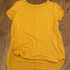 Flowy, yellow, short sleeve top.